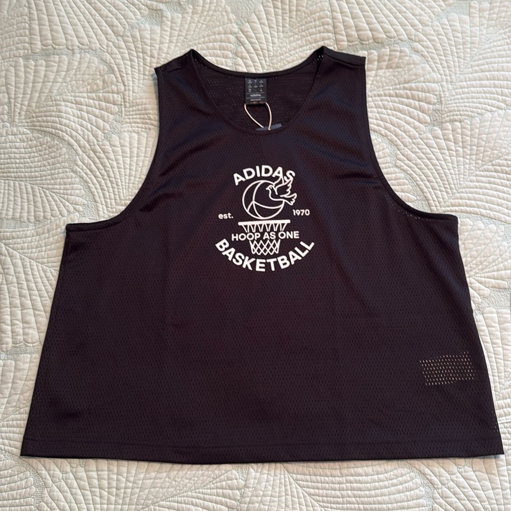 Adidas Select Black and White Graphic Jersey Tank Top Size L women’s